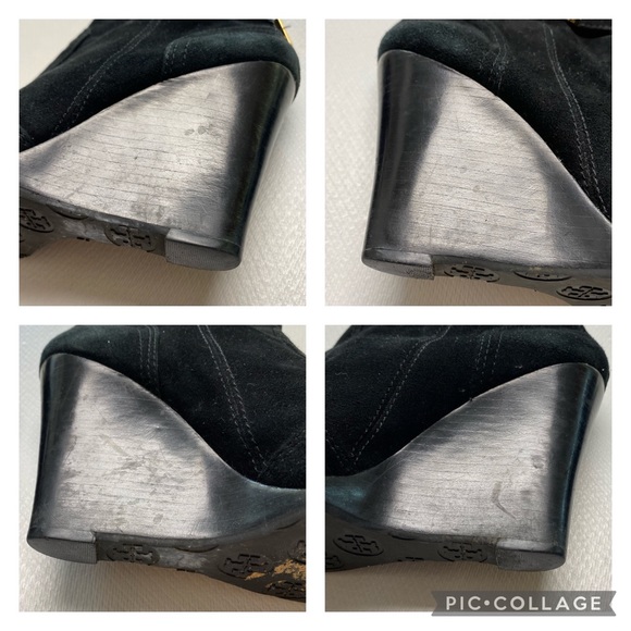 Tory Burch Adrienne Wedge Boots/Booties in Black Suede Size 8 EUC - Picture 16 of 16